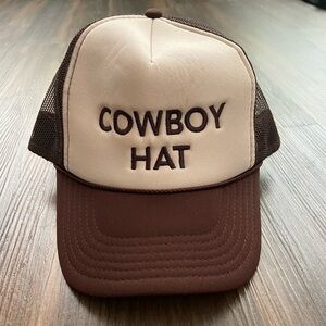 Brown and White Cowboy Hat